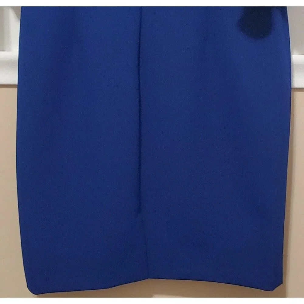 Teri Jon Royal Blue Stretch Cold Shoulder Dress - Picture 8 of 9